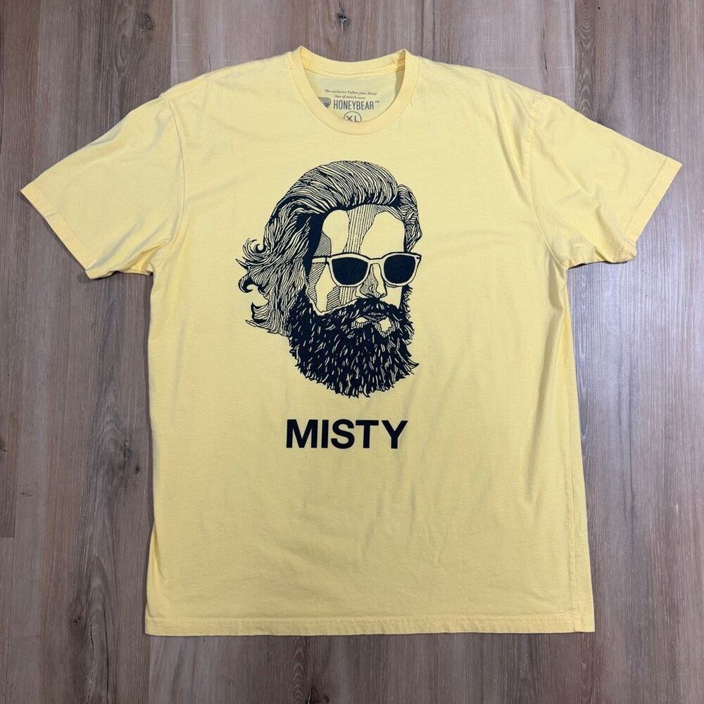 Father John Misty Yellow Shirt Official Tour Merch Sz XL Indie Sleaze Alt Rock
